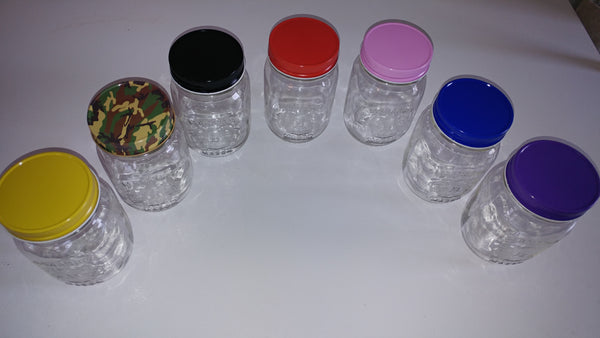 10 Pack - Colour One-Piece Lids, Standard Mouth Jar  (70mm)