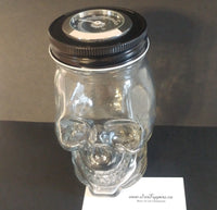 Glass Skull Storage Jar